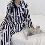 Pyjama Pilou Pilou Chien Rayé Noir Cannelle