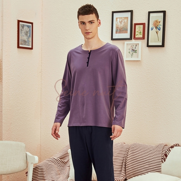 Pyjama Homme Hiver Violet