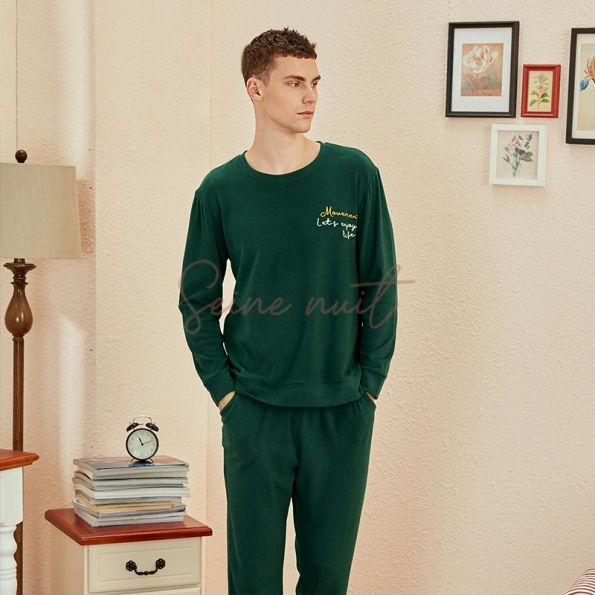 Ensemble de Pyjama Polaire Homme Vert