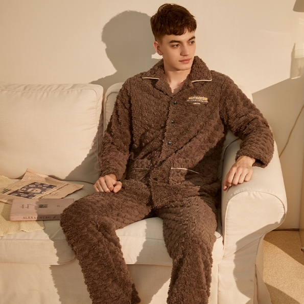 Pyjama Homme Polaire Brun