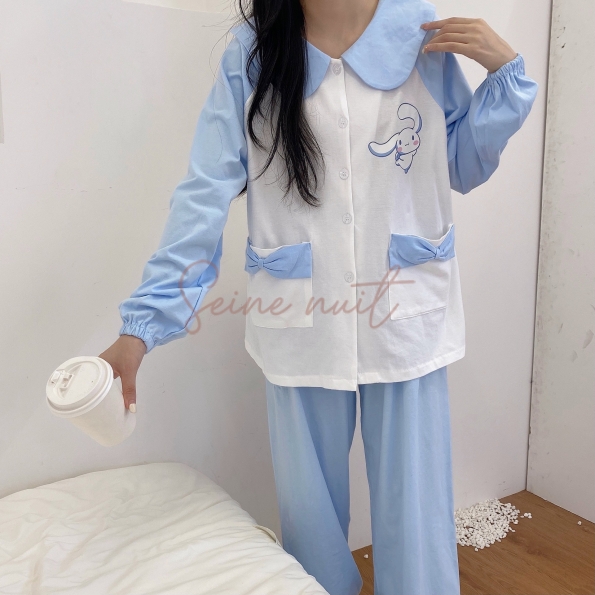 Pyjama Disney Femme Chien à la Cannelle Bleu