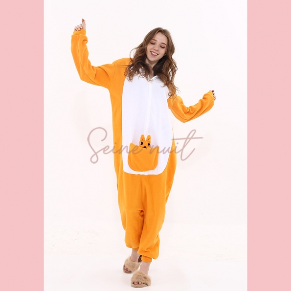 Combinaison Pyjama Dessin Animé Kangourou Orange