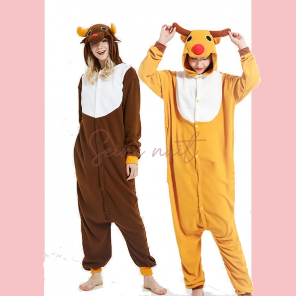 Combinaison Pyjama Mignon de Bande Dessinée de Cerf de Noël