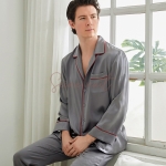 Pyjama Homme Eté en Soie Gris
