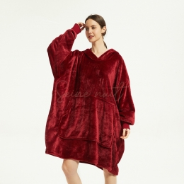Pull Couverture Polaire Vin Rouge