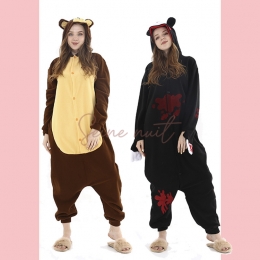 Combinaison Pyjama Dessin Animé Ours Violent Noir