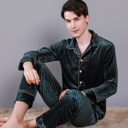 Pyjama Homme Velours Vert Foncé