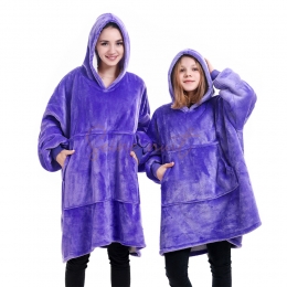 Sweat Plaid A Capuche Violet