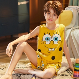 Pyjama Ado Garçon Sans Manches Jaune