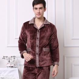 Pyjama Pilou Pilou Homme Marron d'hiver