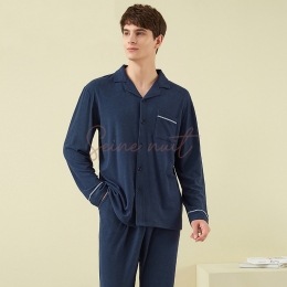 Ensemble de Pyjama Polaire Homme Bleu Marine Doré