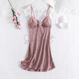 Pyjama Femme Sexy Léopard en Soie Imitation