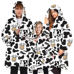 Pull Plaid Vache Noire et Blanche