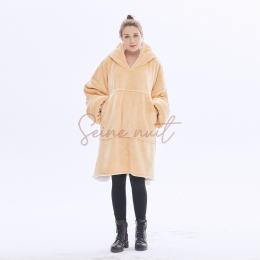 Sweat Plaid Adulte Géant Beige