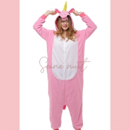 Combi Pyjama Licorne Rose Dessin Animé