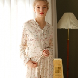 Ensemble Pyjama Satin Imprimé Fleuri