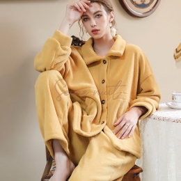 Ensemble de Pyjama Velours Femme Jaune