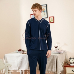Pyjama Hiver Homme Bleu Marine