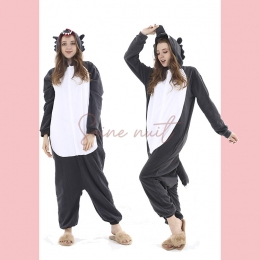 Combinaison Pyjama Dessin Animé Loup Rouge et Loup Gris