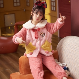 Pyjama fille Jaune Etoile Rose