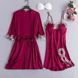 Pyjama Femme Deux Pièces Sexy Sling Gris Bleu