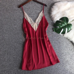 Pyjama Femme Sexy en Dentelle et Soie