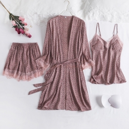 Pyjama Sexy Femme Short Porte-Jarretelles Imprimé Léopard