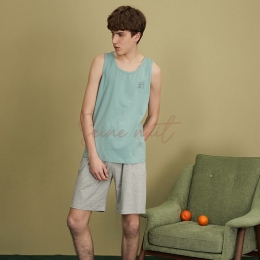 Pyjama Homme Eté Gris Vert