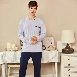 Pyjama Homme Hiver Bleu Clair