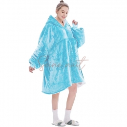 Sweat Plaid A Capuche Bleu Lac Enfant