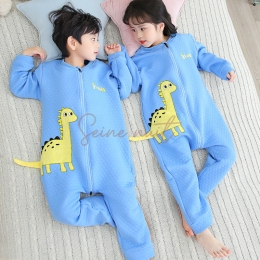 Pyjama Combinaison Enfant Dinosaure Jaune Bleu