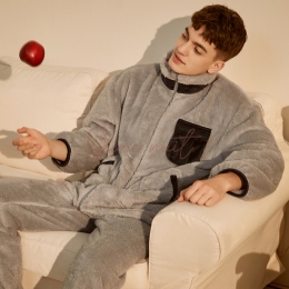 Pyjama Homme Polaire Gris Clair