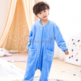 Combinaison Pyjama Garcon Flanelle Bleu