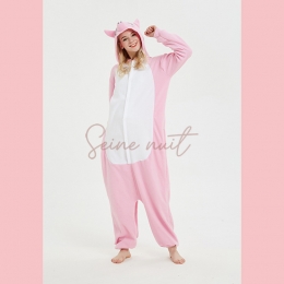 Combinaison Pyjama Dessin Animé Cochon Rose
