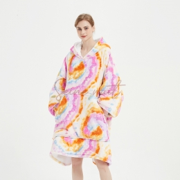 Sweat Plaid Tie Dye Orange Femme