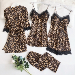 Pyjama Femme Cinq Pièces Sexy Léopard
