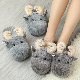 Chaussons En Peluche Elk De Noël