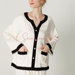 Pyjama Satin Femme Blanc Tendance
