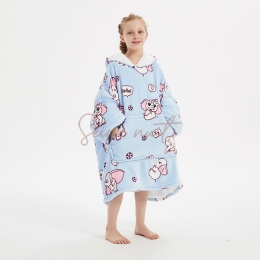 Sweat Plaid A Capuche Éléphant Rose Bleu