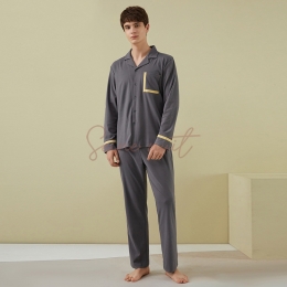 Ensemble de Pyjama Homme Polaire Gris Doré