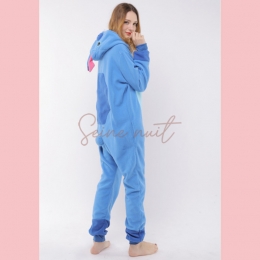 Combinaison Pyjama Stitch à Capuche Rose Bleu Dessin Animé