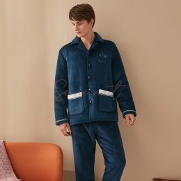 Pyjama Pilou Pilou Homme en Flanelle Grande Taille