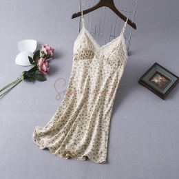 Pyjama Sexy à Bretelles Imprimé Léopard