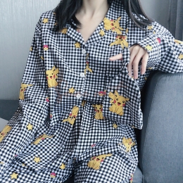 Pyjama Disney Pikachu Manches Longues Noir et Blanc