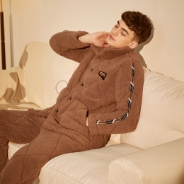 Pyjama Homme Polaire Taupe