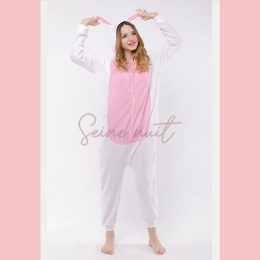 Combinaison Pyjama Petit Lapin Blanc Dessin Animé