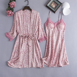 Pyjama Femme Deux Pièces Sexy Imprimé Léopard