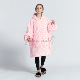 Sweat Plaid A Capuche Point Rose