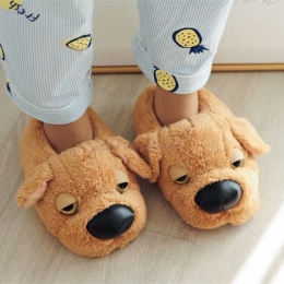 Chaussons chauds en coton pour chien aux grands yeux
