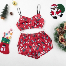 Pyjama Femme Noel Imprimé Rouge